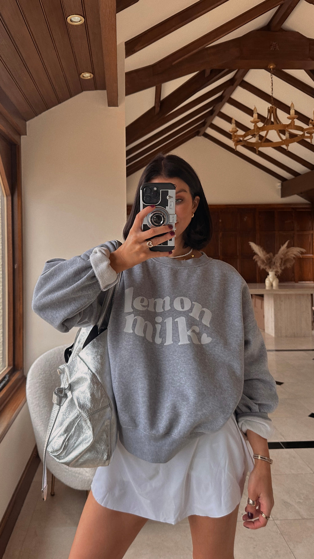 Bubble Logo Sweatshirt in Grey